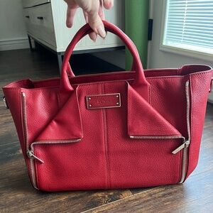 Alexander McQueen Red Leather De MantaTote Bag w/Dust Bag